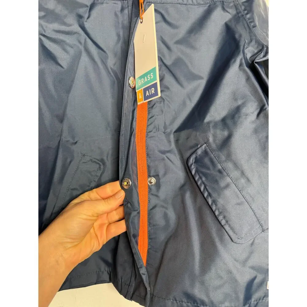 NEW Grass & Air Toddler Boy Navy Blue Rain Cheater Coat Size 5/6